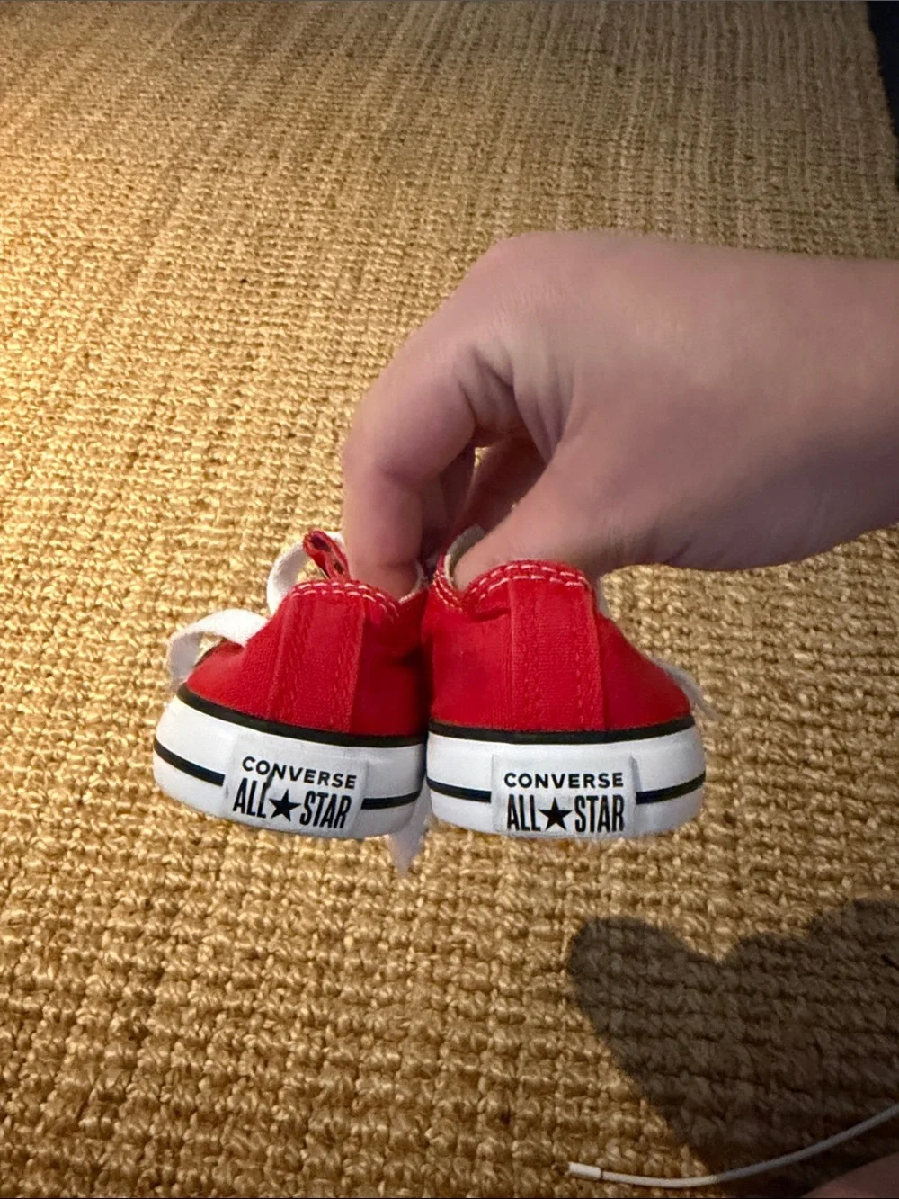 Converse Kids Red Low-Top Canvas Sneakers with White Accents